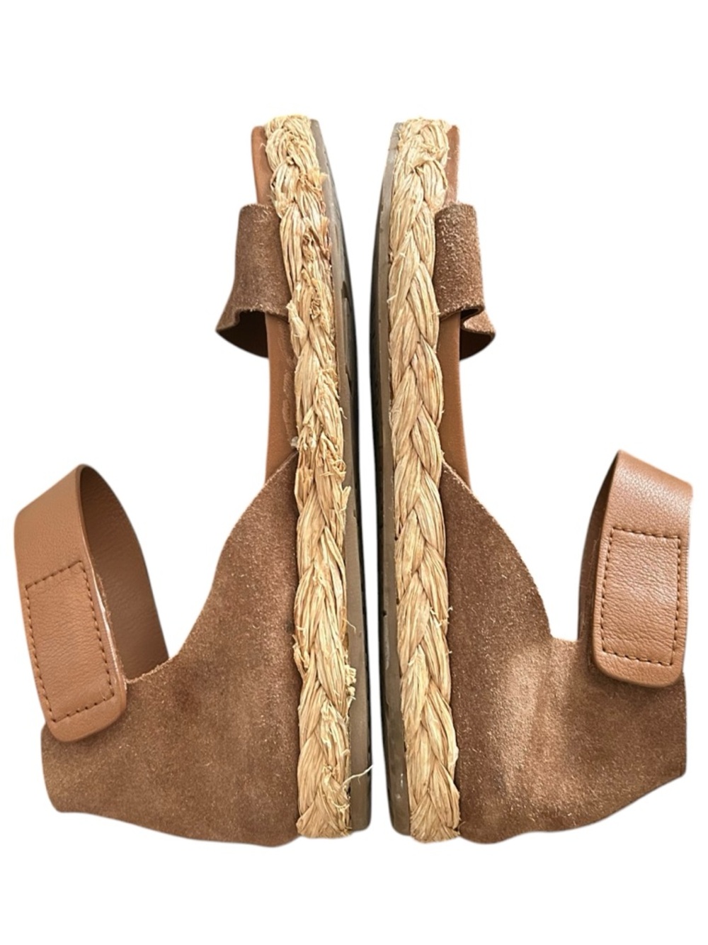 PEDRO GARCIA 40.5 JAIDA SANDAL suede leather w raffia cork sole trim comfort - Picture 5 of 12